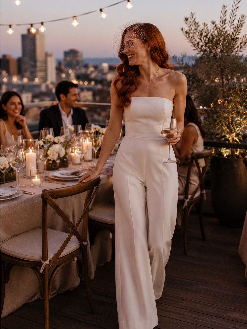 Wild Fable White Strapless Jumpsuit | Bridal, Resort & Rooftop Dinner